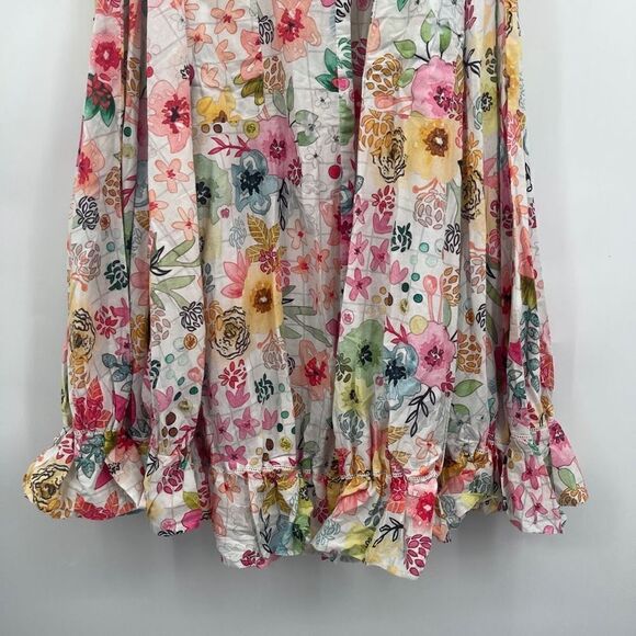 Khaadi Women's Multi-Color Floral Print Sleeveless Ruffles Hem Dress Size 10 - Picture 3 of 9